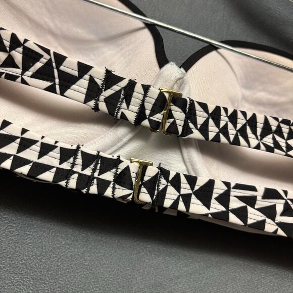 Xhilaration Bikini Top Womens Large Geometric Padded Push Up Double Strap Beachy - Picture 10 of 11